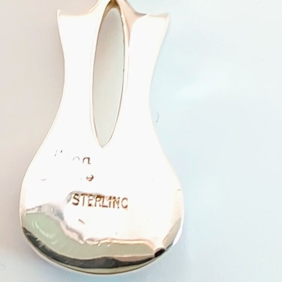 Navajo Wedding Vase Style Sterling Silver & Multicolor Inlay Pendant - Picture 5 of 10